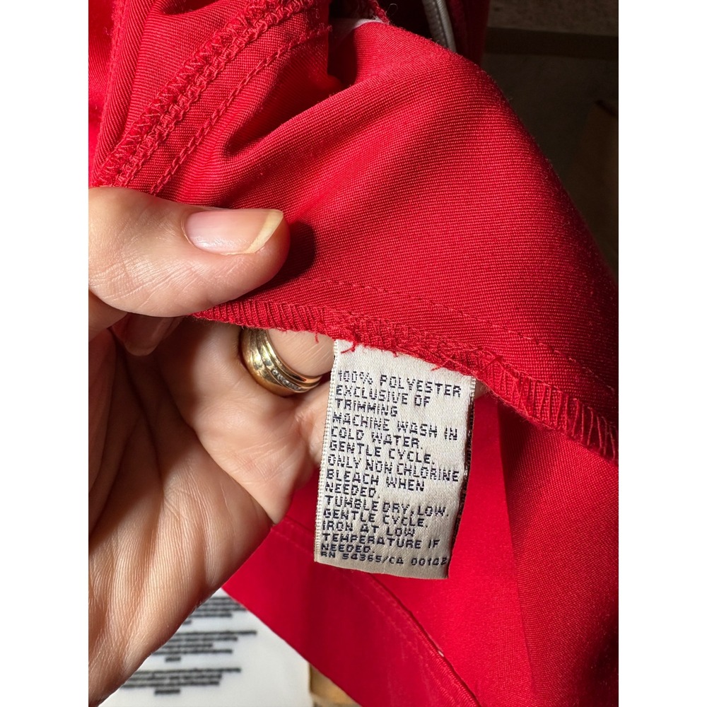Allison Daley Petite Red Zip Up Jacket White Contrast Piping Size 12P - Picture 2 of 8